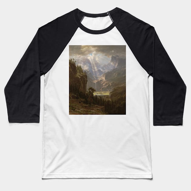 Rocky Mountains, Lander's Peak by Albert Bierstadt Baseball T-Shirt by Classic Art Stall